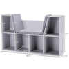6-Cubby Kids Bookcase, Reading Nook Organizer with Seat Cushion, Toddler Storage Cabinet Shelf for Playroom Bedroom Grey, 40.5" x 12" x 23.5"