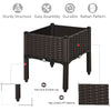 Plastic Raised Garden Bed Planter Raised Bed with Self-Watering Design and Drainage Holes for Flowers, Brown