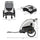 Child Bike Trailer 3 In1 Foldable Jogger Baby Transport Buggy Carrier with Shock Absorber System Rubber Tires  - White & Grey