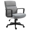 Mid Back Office Chair Height Adjustable Linen Fabric Task Chair with Ergonomic Line Wide Seat, Thick Padding, and 360Â° Swivel Wheels