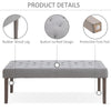 SimpleTufted Upholstered Ottoman Accent Bench with Soft Comfortable Cushion & Fashionable Modern Design  Grey