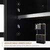 Kitchen Buffet with Hutch, Storage Pantry with 3 Cabinets, 2 Open Shelves and Large Countertop, Black