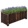 39" x 16" x 16" Wooden Raised Bed Garden Flower Planter Box for Vegetables and Herbs with 4 Drainage Holes Rustic Column Edge