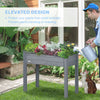 34" Raised Garden Bed, Elevated Wooden Planter Box with Holes for Vegetables, Herb, Flowers for Backyard, Dark Gray