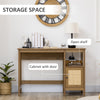 Computer Desk with Storage, Home Office Workstation Table with Open Shelf and Cabinet, Light Walnut