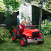 Two-Seater Tractor for Kids with Detachable Bucket, 12V Battery Powered Ride on Farm Truck with Parent Control, 2 Speeds, Music Lights, Suspension Wheels, for 37-72 Months, Red