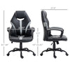 PU Leather Home Office Chair Racing Gaming Chair with Swivel Wheels Adjustable Height Padded Armrest Gray
