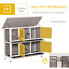 48" 2 Tier Rabbit Hutch, Bunny Cage, Guinea Pig Cage, Bunny Run, Indoor Outdoor Small Animal House with Opening Top & Slide-out Tray