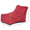 Bean Bag Chair, Stuffed Large Lounger for Indoors, Includes Washable Cover, Side Pockets and Backrest, for Kids and Adults, Wine Red