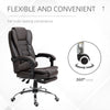 High Back Ergonomic Office Chair, PU Leather with Retractable Footrest, Padded Headrest and Armrest, Coffee