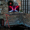 47 inch Gaming Computer Desk, Home Office Gamer Table Workstation with Cup Holder, Headphone Hook, Cable Management, Carbon Fiber Surface