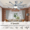52" Reversible Indoor Ceiling Fan with Light, Modern Mount LED Lighting Fan with Remote Control, for Bedroom, and Living Room, Grey