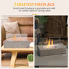 Tabletop Fireplace, 13" Concrete Alcohol Fireplace with Stainless Steel Lid, 0.04 Gal Max 195 Sq. Ft., Burns up to 45 Minutes, Light Grey