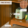 Retro Wine Cabinet for 6 Bottles, Wine Rack Sideboard Serving Bar with Glass Holders and 1 Drawer, Brown