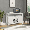 Modern Sideboard, Wooden Kitchen Buffet Cabinet with Drawer and 12-Bottle Wine Rack for Living Room, White
