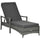 Patio Wicker Single Sun Lounger, Dual PE Rattan Weave Outdoor, 4-Level Adjustable Backrest w/ Removeable & Washable Cushion, Dark Grey