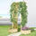 7.5FT Garden Arch Trellis with Foldeable Planter Boxes for Climbing Vines, Outdoor Wooden Garden Arbor for Ceremony Party Weddings, Natural