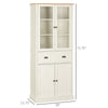 Freestanding Kitchen Pantry, 5-tier Storage Cabinet with Adjustable Shelves and Drawer for Living Room, Dining Room, White