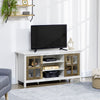 Farmhouse 55 Inch TV Stand for Living Room Storage, Home Entertainment Center with Adjustable Shelves and Doors, Storage Cabinet, White