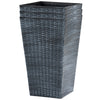 Set of 3 Tall Planters, Outdoor & Indoor Flower Pot Set for Front Door, Entryway, Patio and Deck, Grey