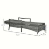 Patio Wicker Single Sun Lounger, Dual PE Rattan Weave Outdoor, 4-Level Adjustable Backrest w/ Removeable & Washable Cushion, Dark Grey