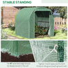 6.5' x 6.5' x 6.5' Tunnel Greenhouse Outdoor Walk-In Hot House with Roll-up Plastic Cover and Zippered Door, Steel Frame, Green
