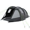 3-4 Person Camping Tent with 2 Rooms, Dome Tent with Windows, Carrying Bag, Waterproof, for Fishing, Hiking or Beach, Black