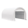 16' x 10' Carport, Heavy Duty Portable Garage / Storage Tent with Large Zippered Door, Anti-UV PE Canopy Cover for Car, Truck, Boat, Motorcycle, Bike, Garden Tools, Outdoor Work, White