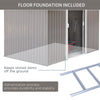 9' x 6' Metal Storage Shed Garden Tool House with Double Sliding Doors, 4 Air Vents for Backyard, Patio, Lawn Grey