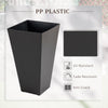 28" Tall Plastic Flower Pot, Set of 3, Large Outdoor & Indoor Plastic Garden Planters, for Entryway, Patio, Yard, Brown