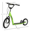 Youth Scooter Ride On Toy with Adjustable Handlebar, Dual Brakes, and Inflatable Wheels For Kids 5+ - Green