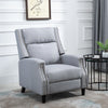 Living Room Chair Recliner Reclining Sofa Chair Padded Seat Lounger with Extendable Footrest and a Linen Fabric Finish for Living Room Grey