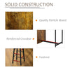 Bar Table and Stools, 3 Piece Bar Table Set with 3-Tier Side Shelf, 2 Stools and Foot Pads, Pub Chairs and Table, Rustic Brown/Black