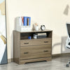 Lateral File Cabinet with Shelf, Office Storage Cabinet with 2 Drawers, Fits Letter Sized Papers, Charcoal Grey