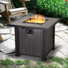 30" 50 000 BTU Outdoor Patio Backyard Gas Fire Pit Table with Beautiful Slate Tabletop & Wicker Design