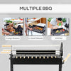 35" Charcoal BBQ Grill and Smoker Combo Portable Rotisserie Height Adjustable with 4 Wheels, Skewers Portability for Patio, Yard, Black