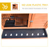 40" Wooden Rabbit Hutch Bunny Cage Small Animal House with No Leak Tray, Ramp, Weatherproof Roof for Outdoor