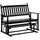 Patio Glider Bench Outdoor Swing Rocking Chair Loveseat with Sturdy Wooden Frame, Black
