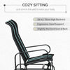 Gliding Lounger Chair, Outdoor Swinging Chair with Smooth Rocking Arms and Lightweight Construction for Patio Backyard, Black