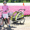 Children's Trailer & Stroller w/ Reflectors & 5 Point Harness Green