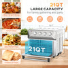 Air Fryer Toaster Oven, 21QT 7-In-1 Convection Oven Countertop, Warm, Broil, Toast, Bake and Air Fry, 1800W, Stainless Steel Finish