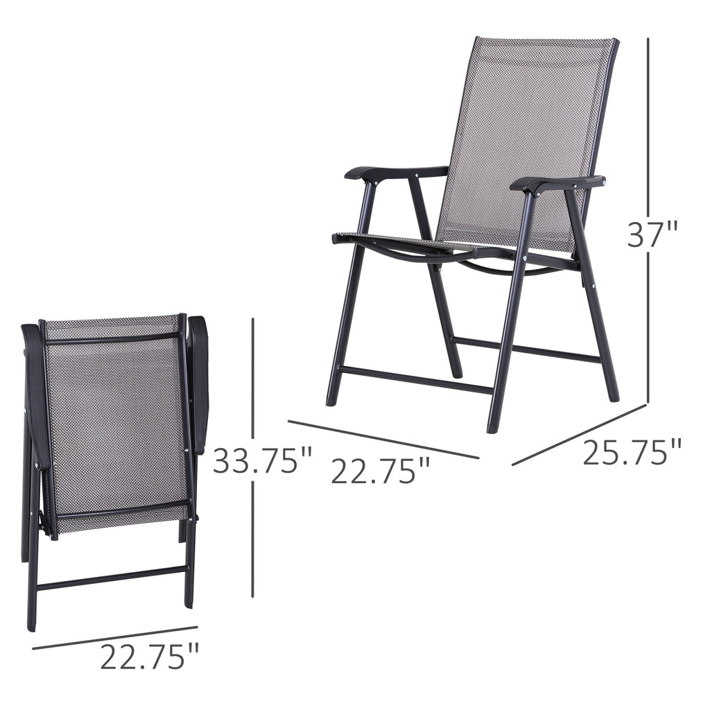 Folding Outdoor Patio Chairs Set of 2 Stackable Portable for Deck, Garden, Camping and Travel