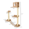 Multi-level Cat Tree Activity Center with Sisal-Covered Scratching Posts Condo for Cats and Pets  Yellow