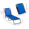 Outdoor Folding Chaise Lounge Chair Portable Reclining Garden Sun Lounger with 4-Position Adjustable Backrest for Deck, Poolside, Dark Blue