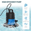 1/4 HP Pool Cover Pump Submersible Sump Pump Swimming Water Removal Pump with Hose Adapter and 33' Power Cord, 1050 GPH Max Flow, Black