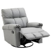 Modern Recliner Chair, Faux Leather Recliner Seating with Footrest and 360 Swivel Rotation Base, Gray