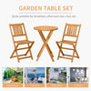 3-Pieces Folding Acacia Wood Patio Bistro Set Outdoor Square Table Two Chair