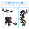 Adjustable Aluminum Rollator Medical Walker Wheelchair W/ Bag. Armrest