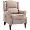 Wingback Heated Vibrating Accent Sofa Vintage Upholstered Massage Recliner Chair Push-back with Remote Controller, Beige