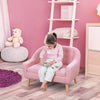 2-Seat Kids Sofa Linen Fabric and Wooden Frame Sofa for Kids and Toddlers Ages 3-6, 11" High Seat, Pink